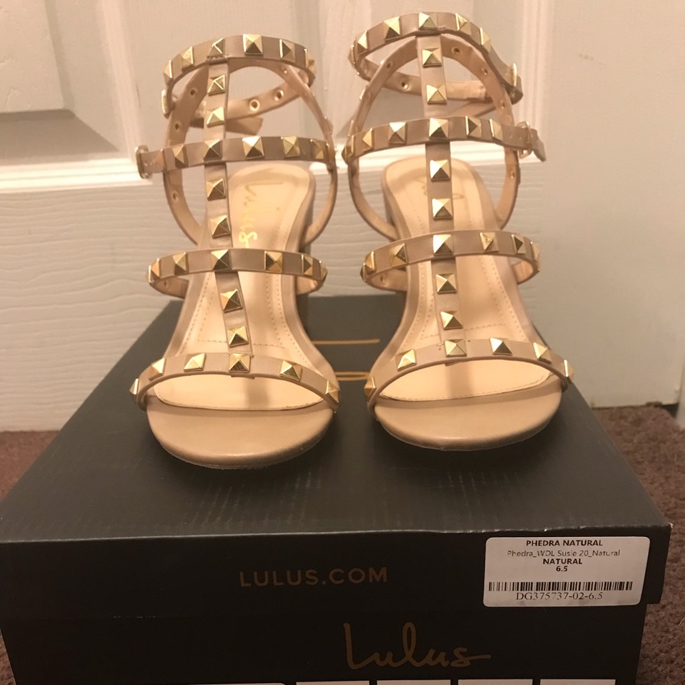 Gladiator Stud Block Heel Sandals